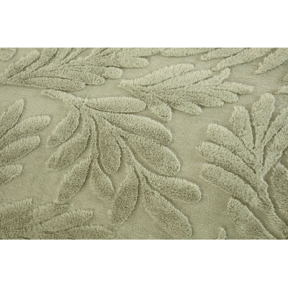 Embossed Leaves Faux Fur Duvet Set Sage Single Image 2