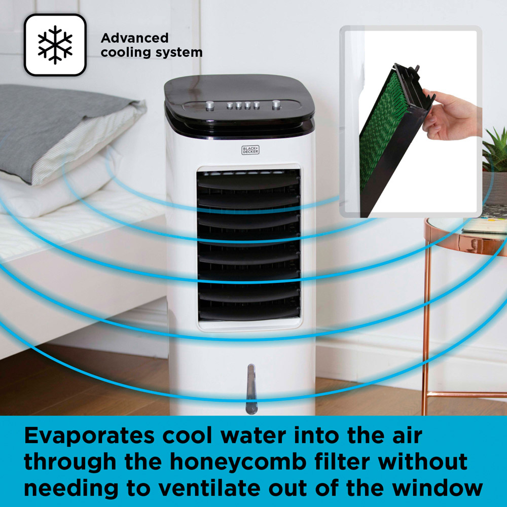 BLACK+DECKER White 2 in 1 Portable Air Cooler 7L Image 6