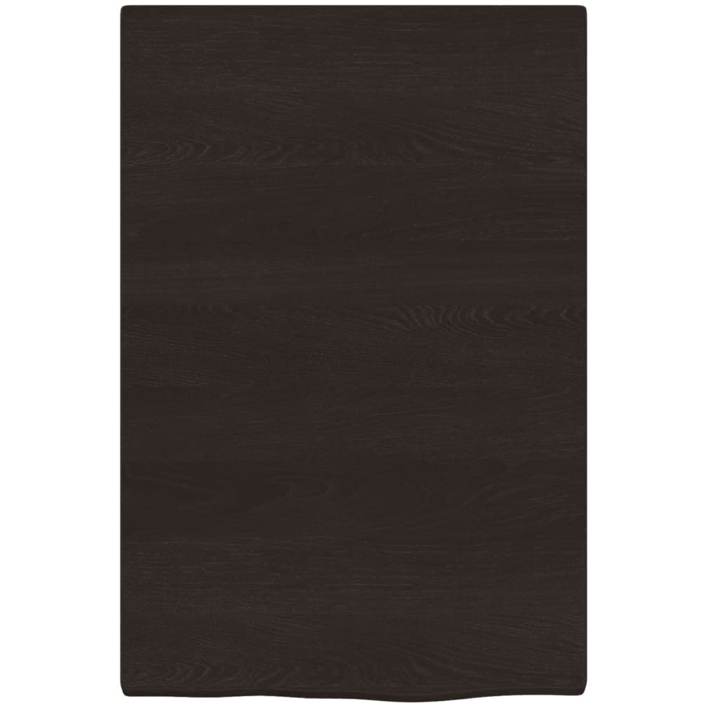 vidaXL 40 x 60 x 2cm Dark Brown Treated Solid Wood Oak Wall Shelf Image 3