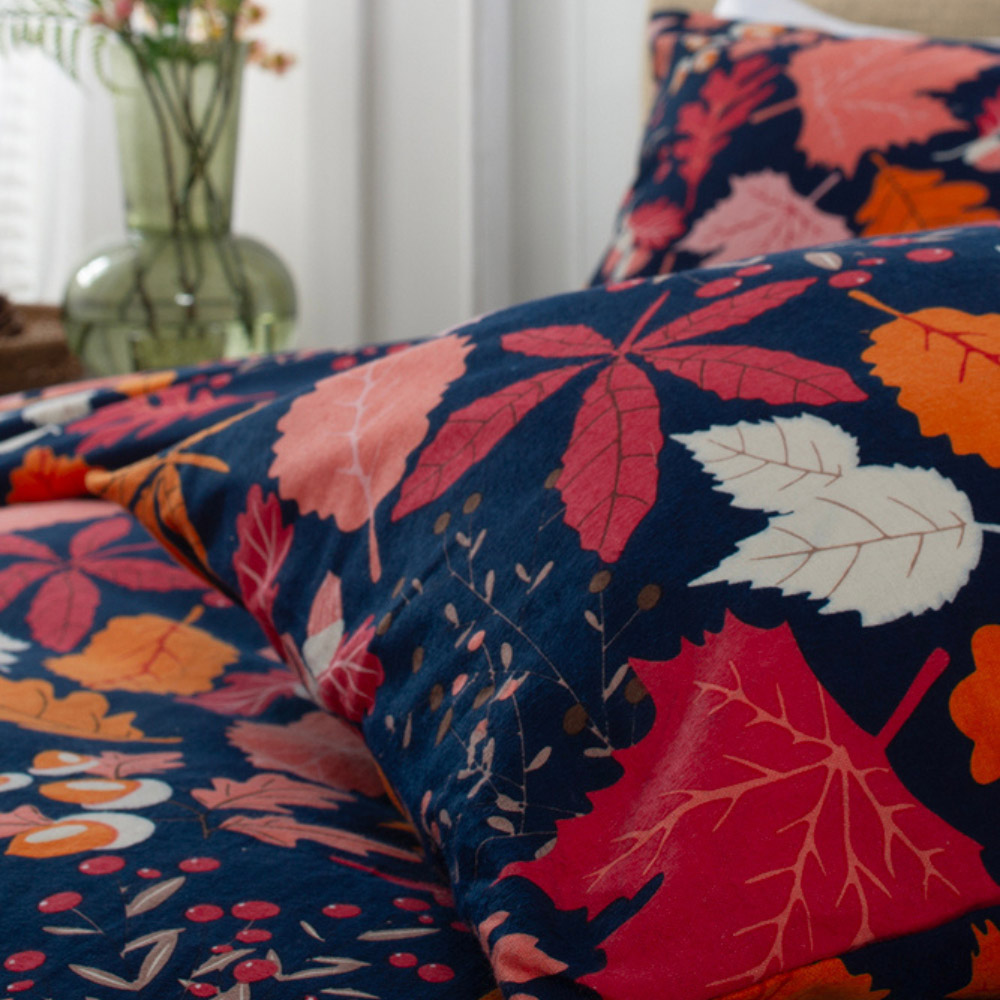 Deyongs King Size Autumn Leaves Brushed Cotton Duvet Set Image 2