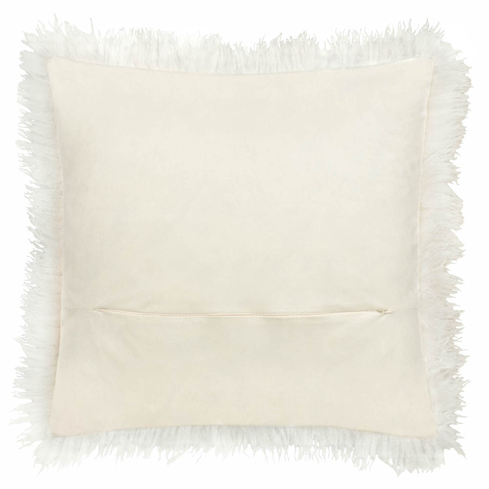 Furn Rowan Ecru Faux Fur Reversible Cushion 50 x 50cm Image 3