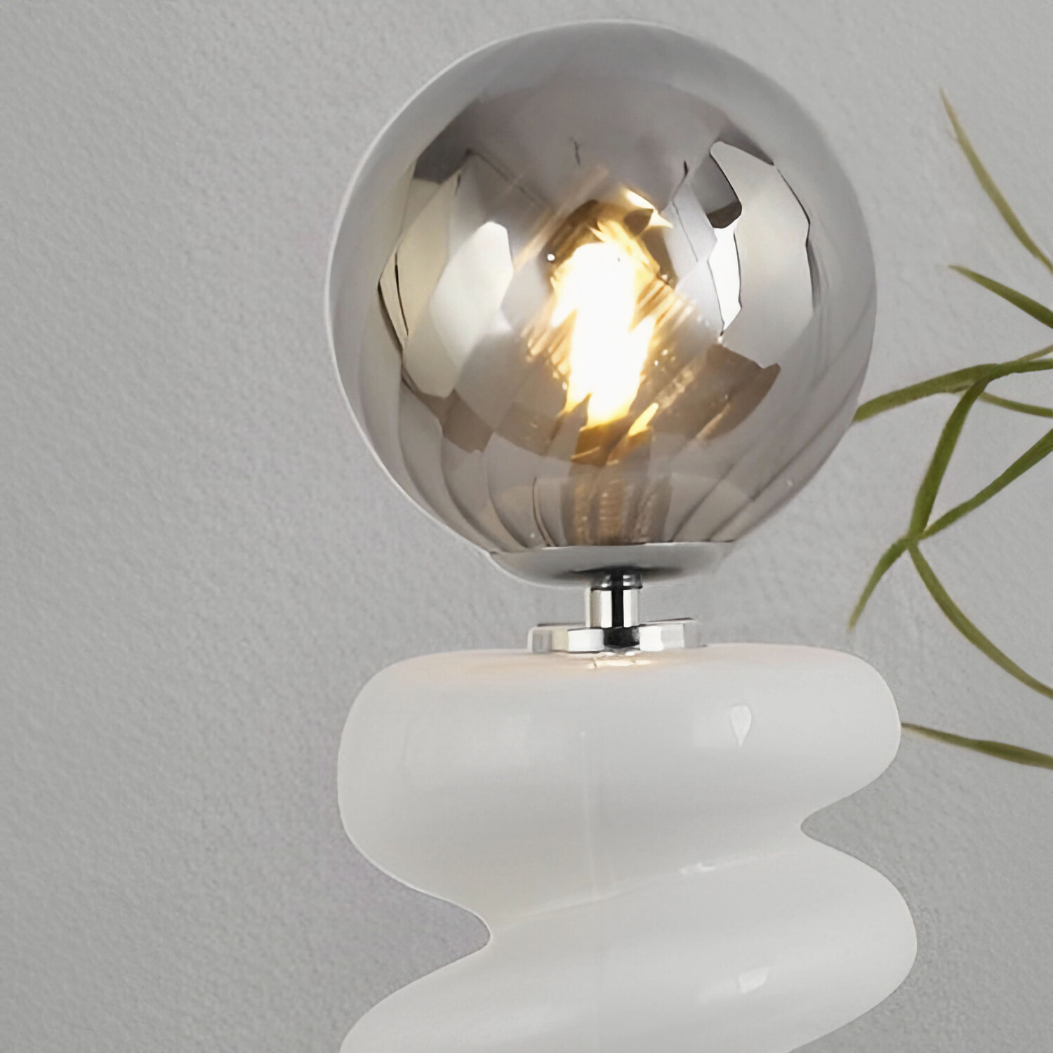 Penny Table Lamp White and Smoke Image 3