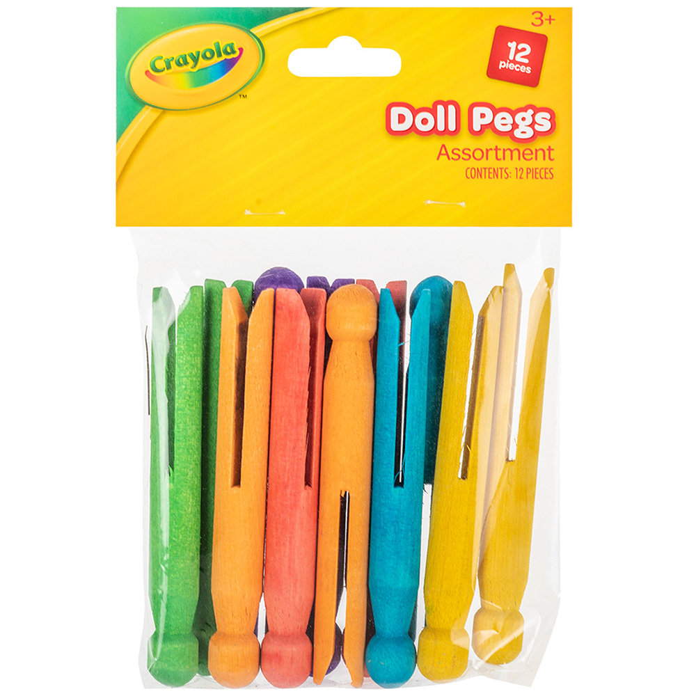 Pack of 12 Assorted Crayola Doll Pegs Image