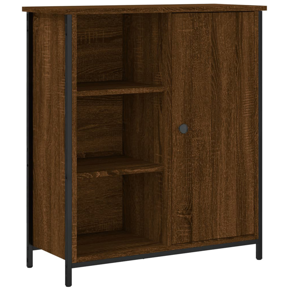vidaXL Single Door 3 Open Shelf Brown Sideboard Image 2