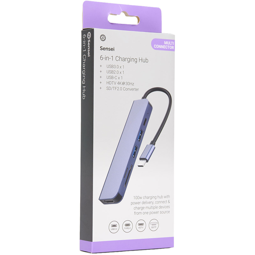 Sensei 6 in 1 Charging Hub Grey Image 3