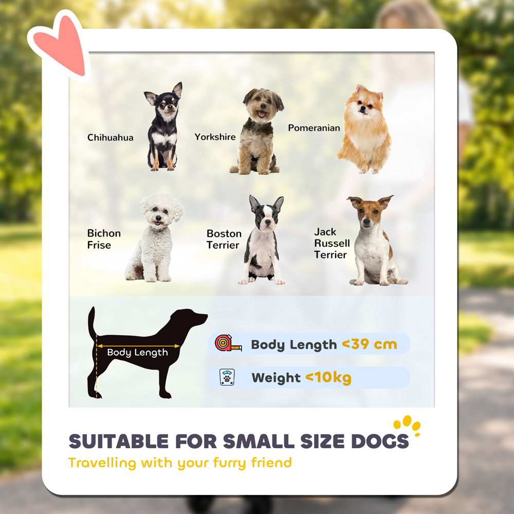 PawHut 3-in-1 Grey Small Foldable Dog Stroller Image 3