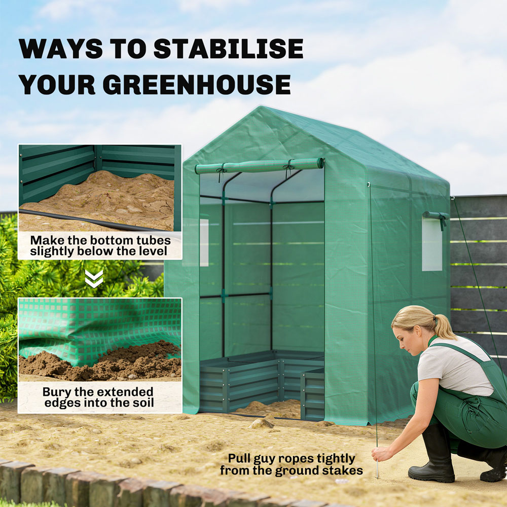 Outsunny Green 6.5 x 2.4ft Mini Greenhouse with Roll Up Door Image 4