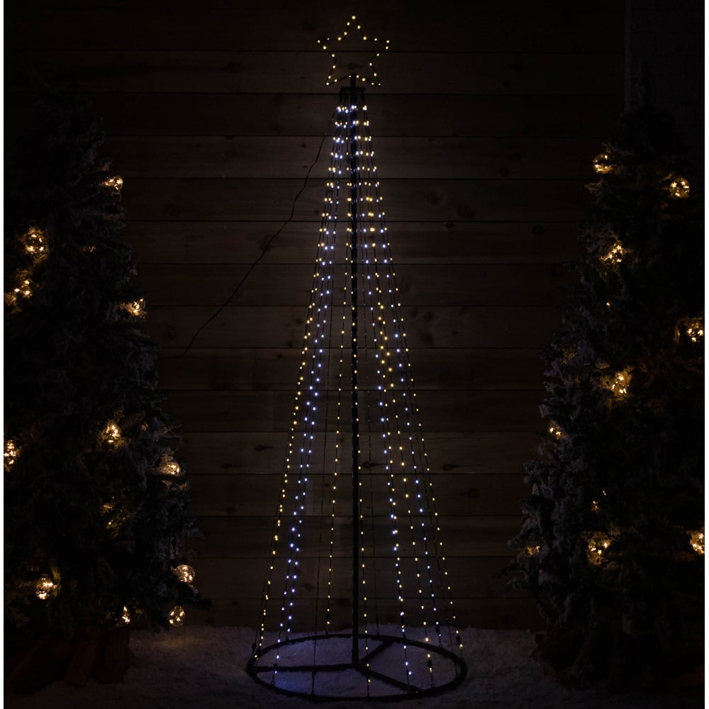 Samuel Alexander 835 Cool and Warm White LED Multi-Function Christmas Pyramid Cone Tree 8ft Image 9
