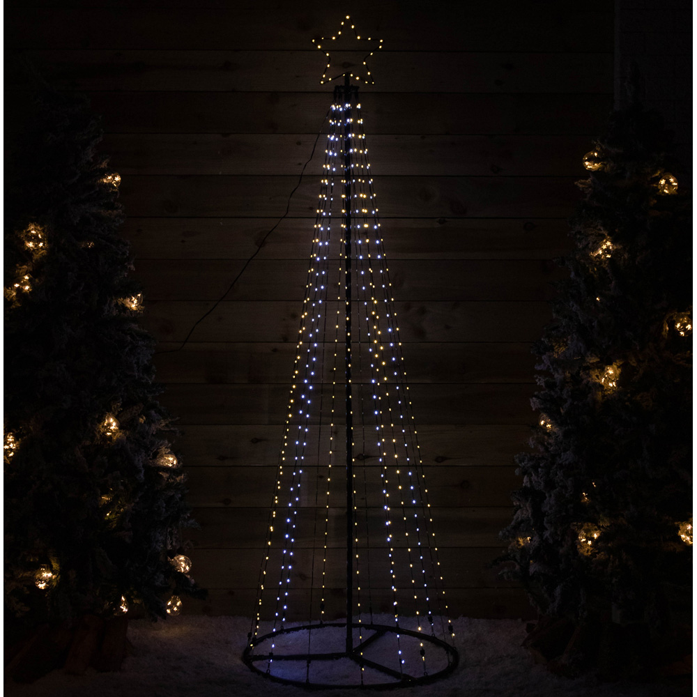 Samuel Alexander 580 Cool and Warm White LED Multi-Function Pyramid Christmas Cone Tree 7ft Image 9