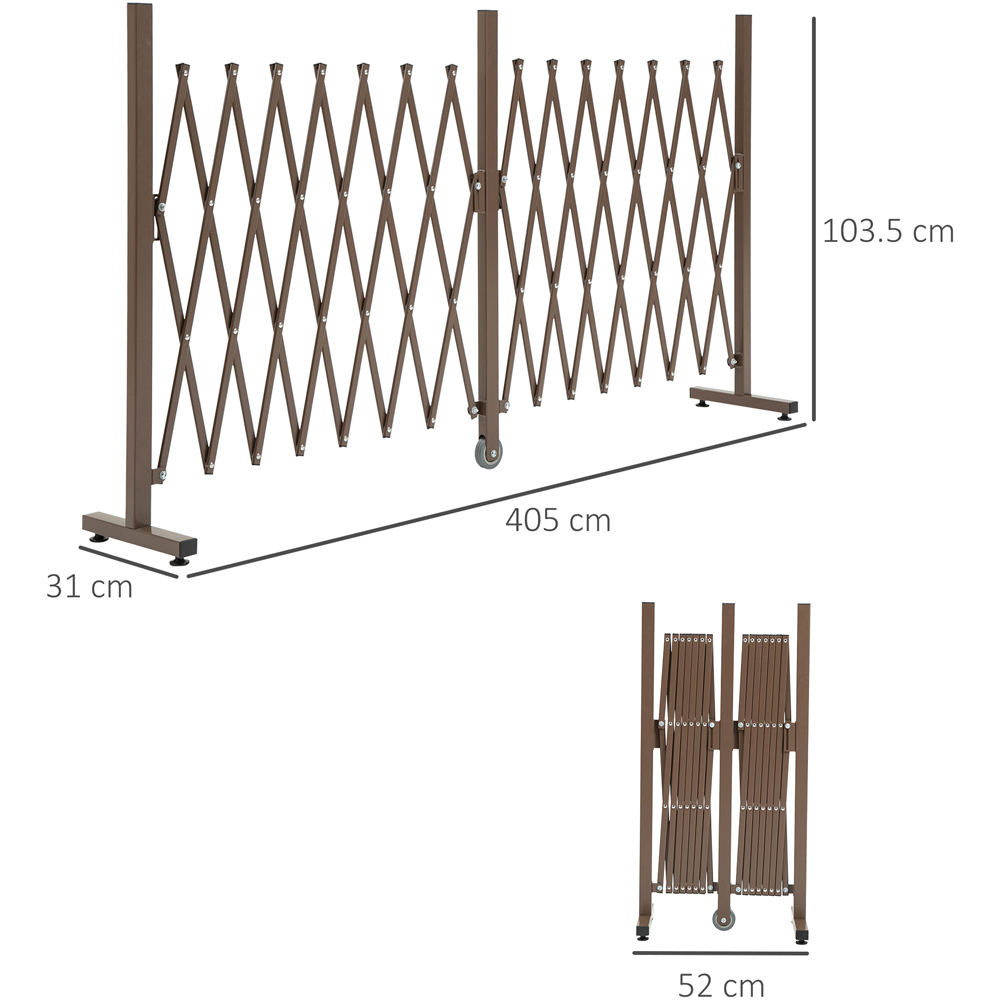 Outsunny Dark Brown Scissor Grid 3 x 13ft Expanding Trellis Fence Panel Image 7