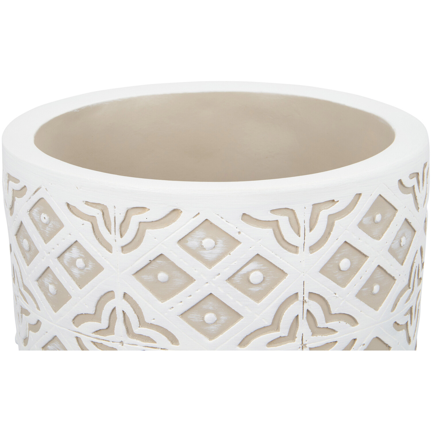 Taupe Tile Print Planter - Taupe Image 3