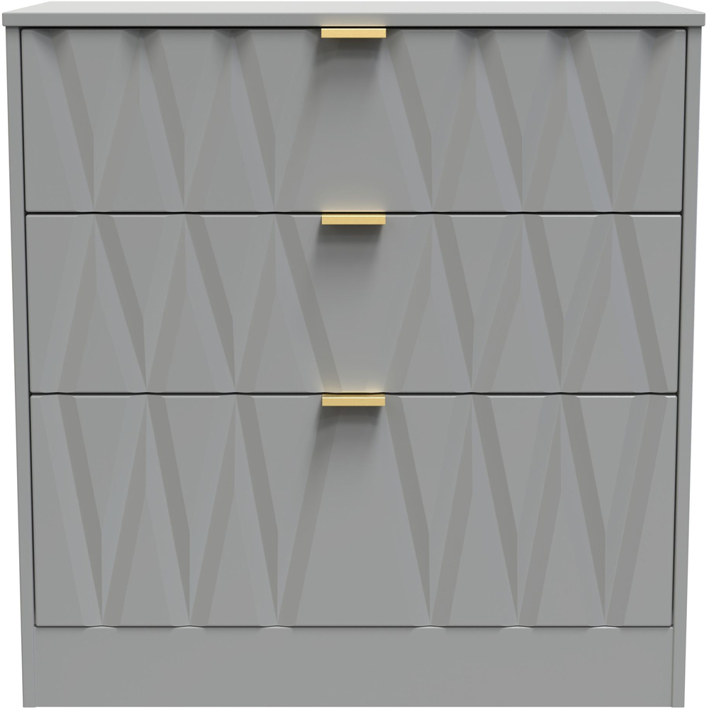 Crowndale Las Vegas Dusk Grey 3 Drawer Deep Chest of Drawers Ready Assembled Image 3