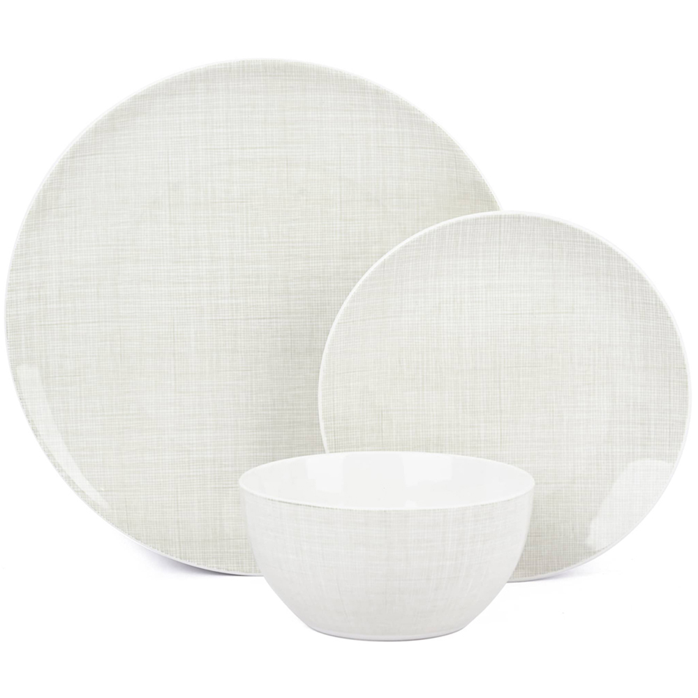 Waterside Linen Design Grey 12 Piece Dinner Set Image 3