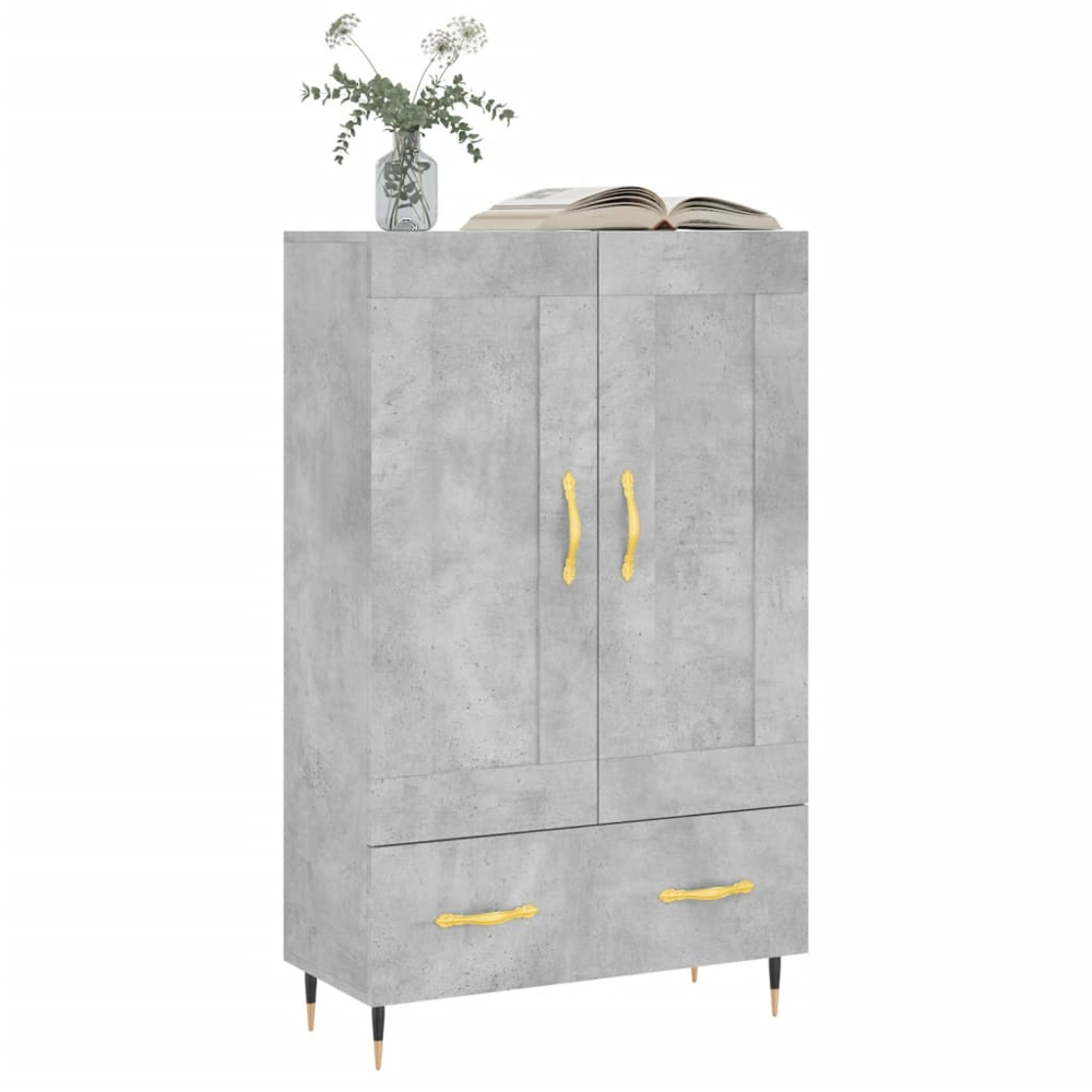 vidaXL 2 Door Single Drawer Concrete Grey Highboard Image 3