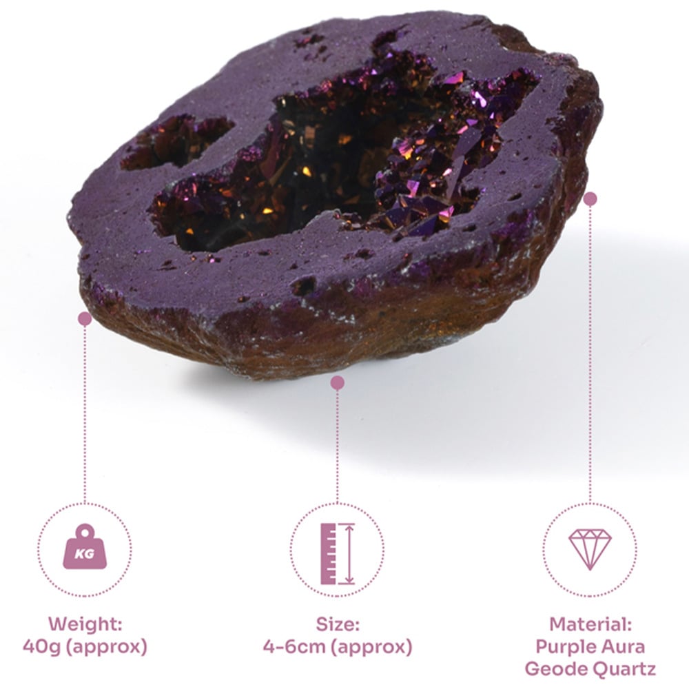Myga Aura Purple Quartz Crystal Geode Image 4