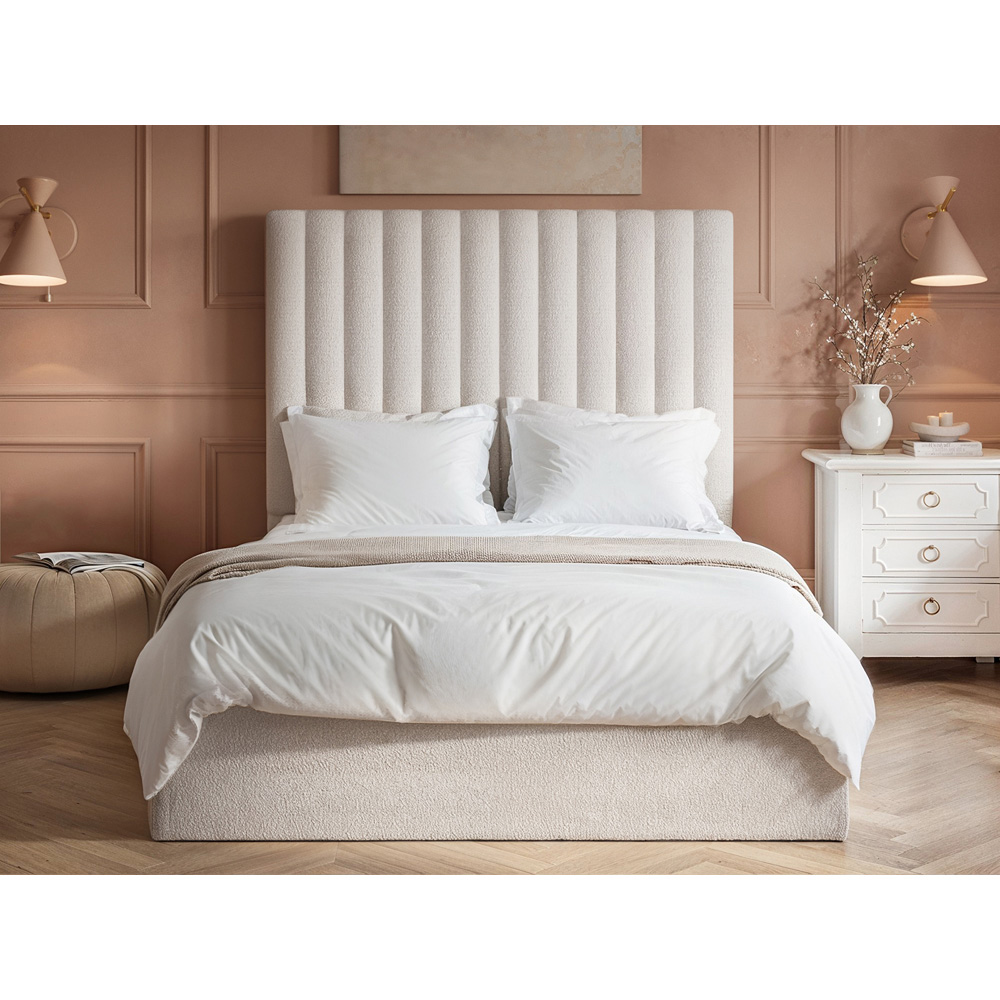 Flair Everley Double Cream Boucle Ottoman Bed Image 5