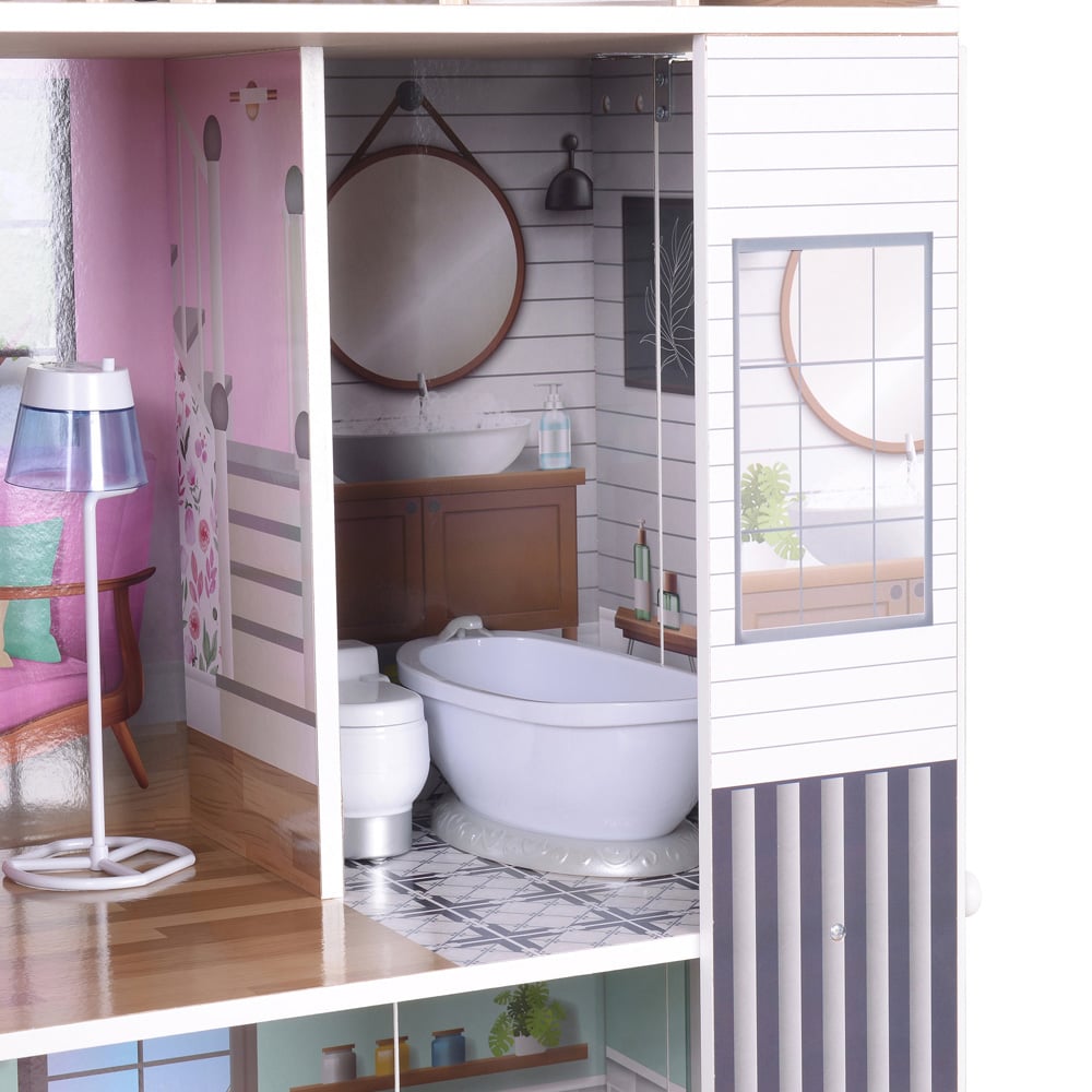 Teamson Kids Dreamland Multicolour 3 Side Open Farmhouse Doll House Image 6