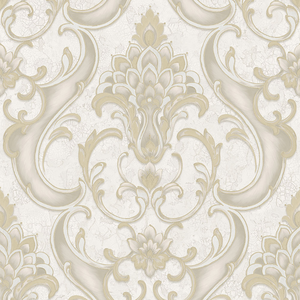 Rasch Sonata Damask Gold Wallpaper Image 1
