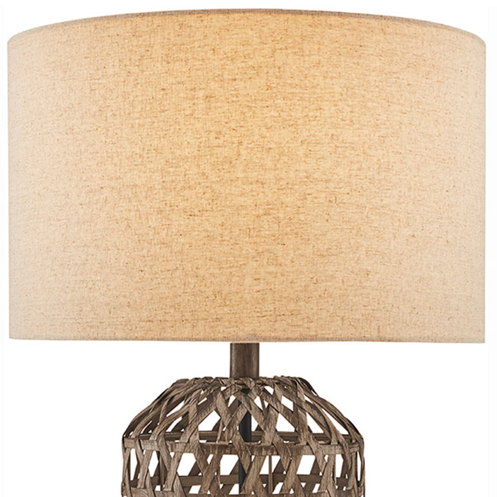 The Lighting and Interiors Beaton Rattan Woven Base Table Lamp Image 5