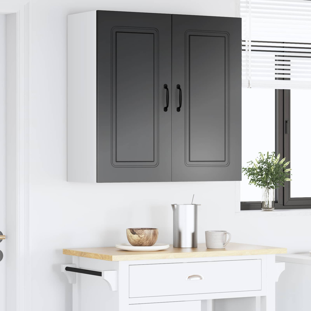 vidaXL Kalmar 2 Door Black Wall Kitchen Cabinet Image 9