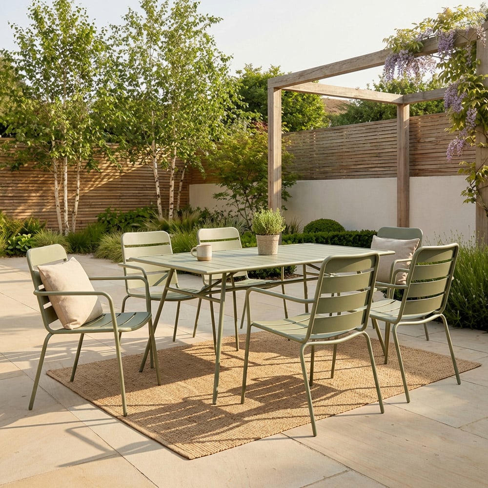Ealing Dining Table and Chair Set Green Image 1