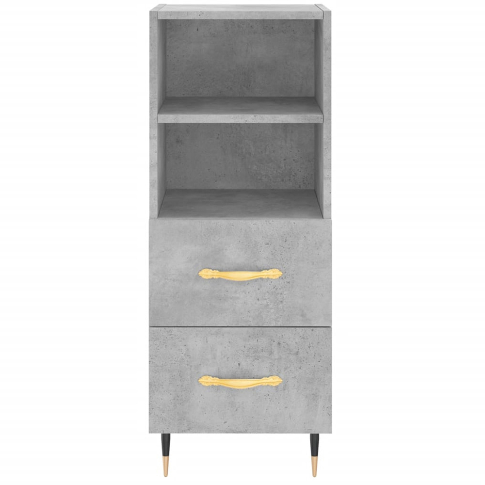 vidaXL 2 Drawer 2 Shelf Concrete Grey Sideboard Image 6