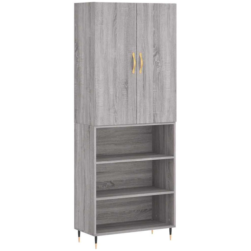 vidaXL 2 Door 3 Shelf Grey Sonoma Highboard Image 2