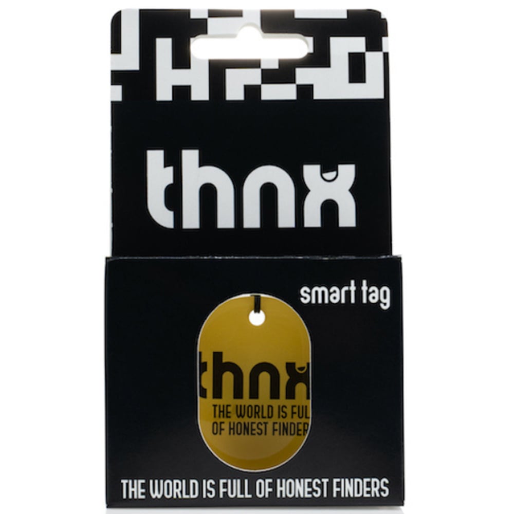 Thnx Yellow Large Airtag Keychain with QR Code Image 5