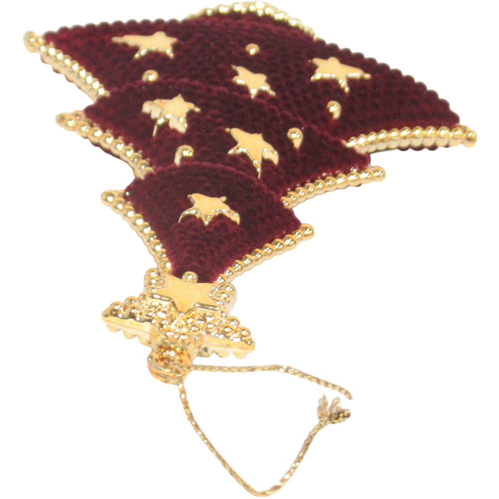 Burgundy and Gold Hanging Tree Decoration Image 4