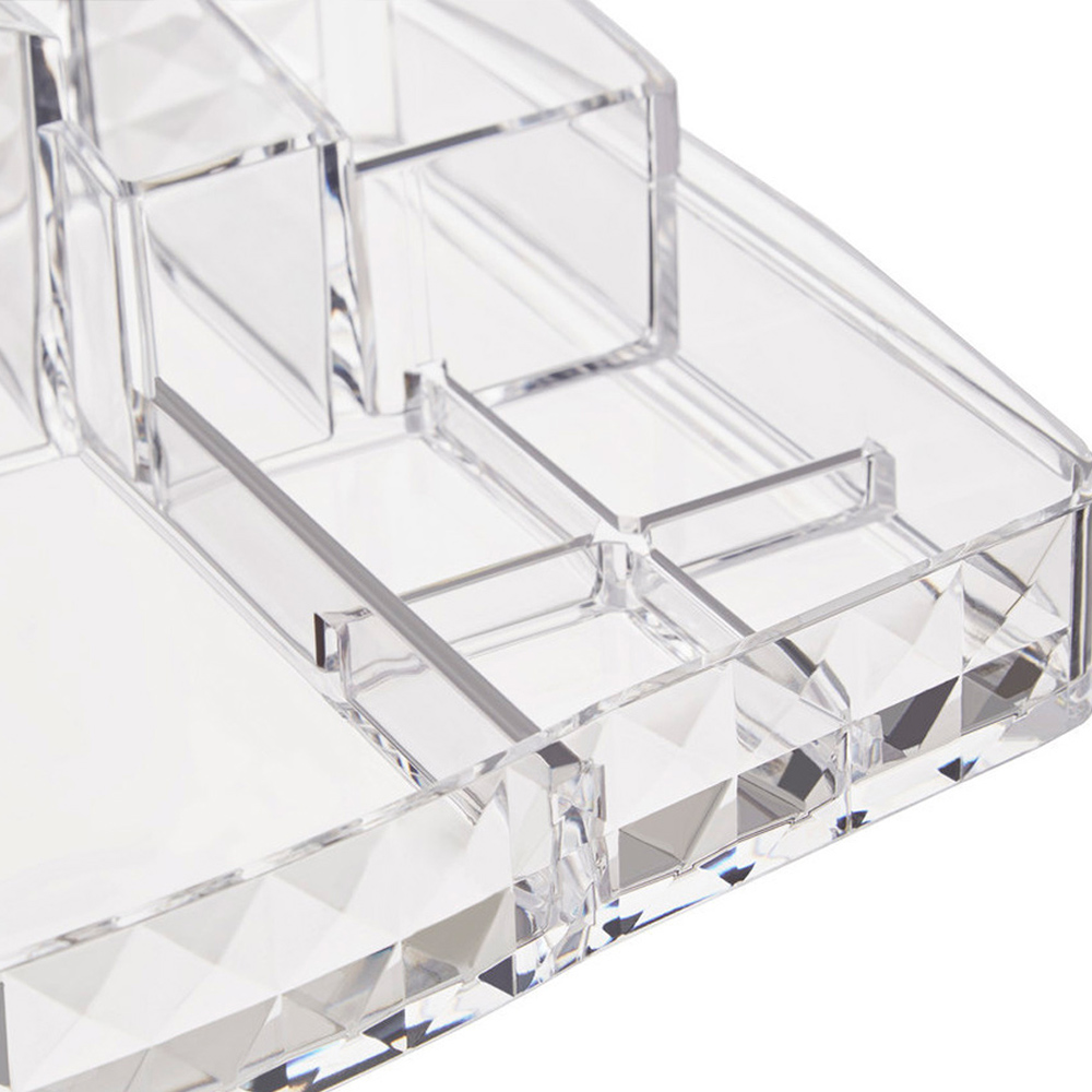 Premier Housewares Clear 16 Compartment Cosmetic Organiser with Mirror Image 6