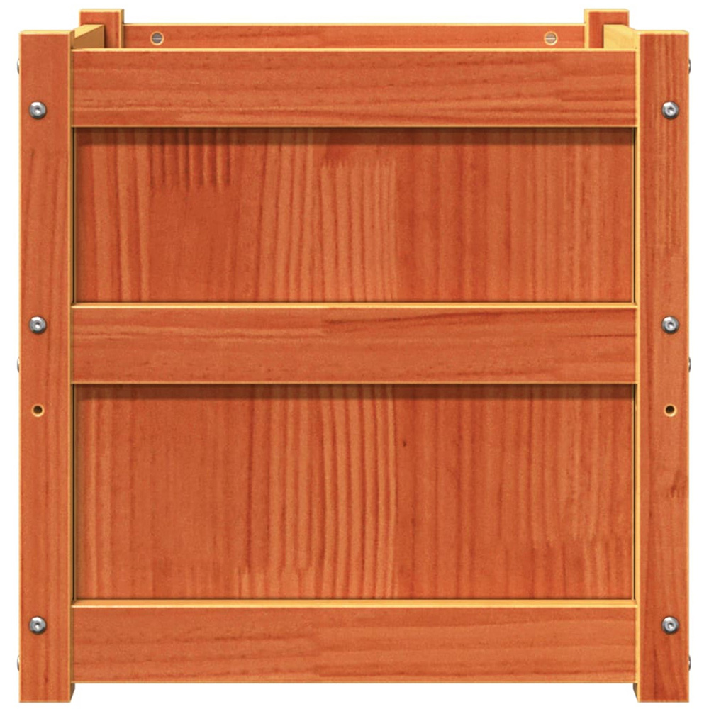 vidaXL Wax Brown Pine Wood Garden Planter 50 x 50 x 50cm 2 Pack Image 6