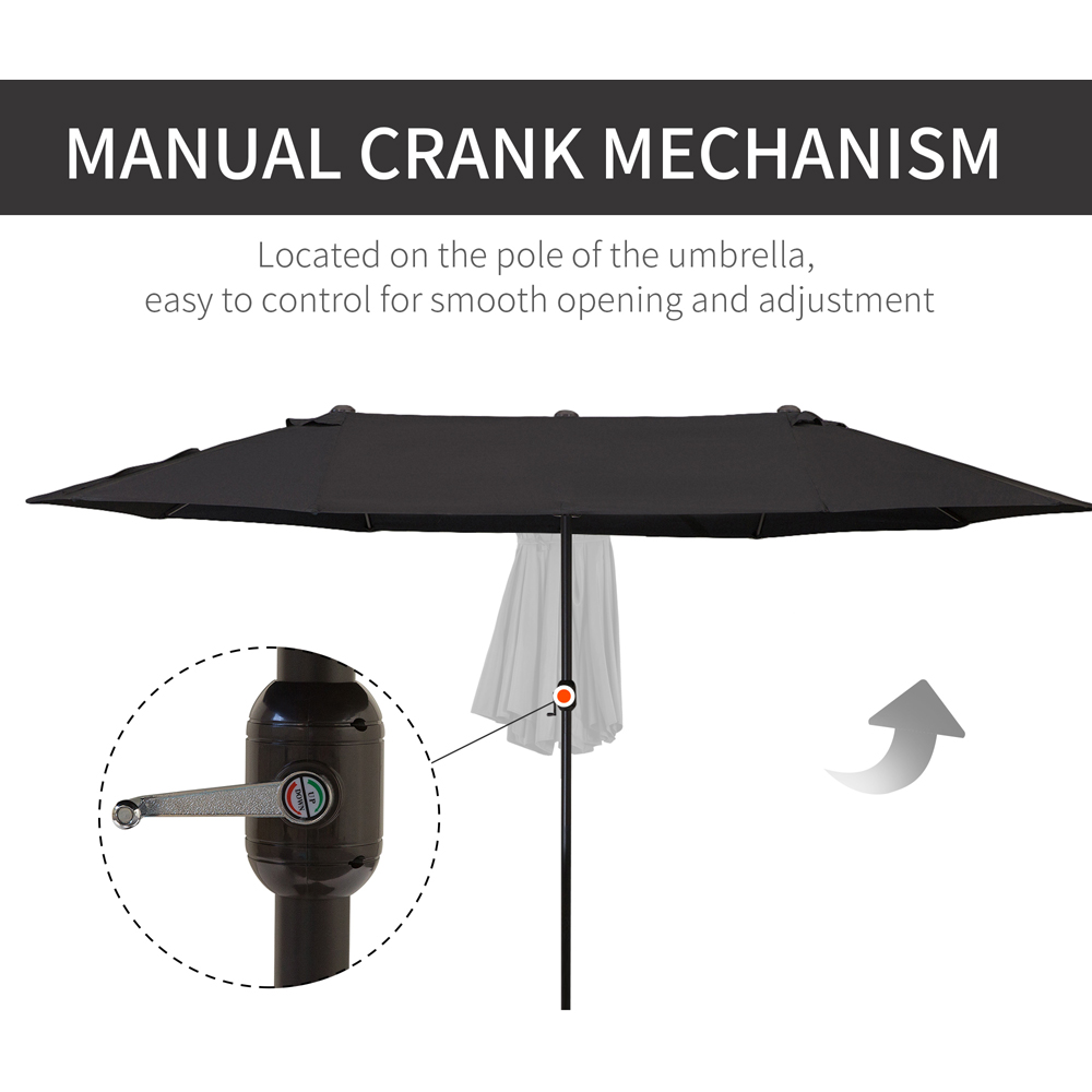 Outsunny Black Double Sided Patio Parasol 4.6m Image 5