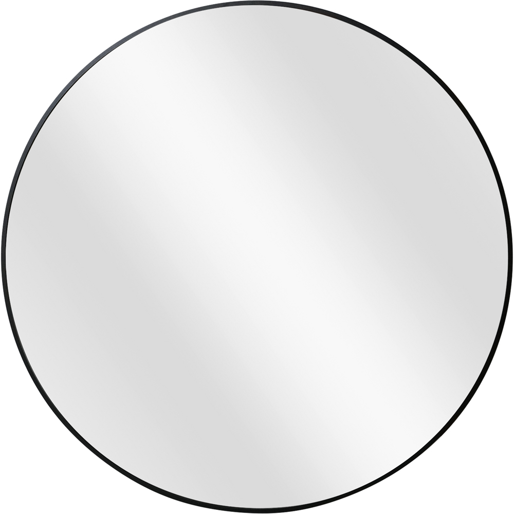 Metal Round Mirror Black Image 1