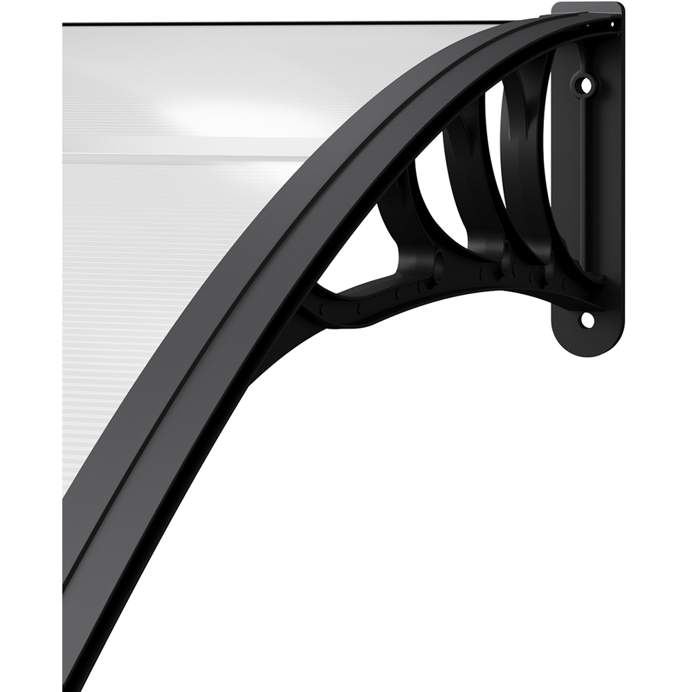 Living and Home Black Arched Door and Window Awning with Water Channel 3 x 1m Image 3