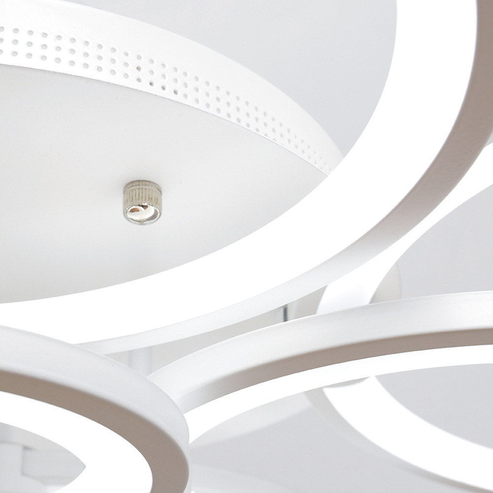 Living and Home White Circular LED Semi Flush Ceiling Light Image 3