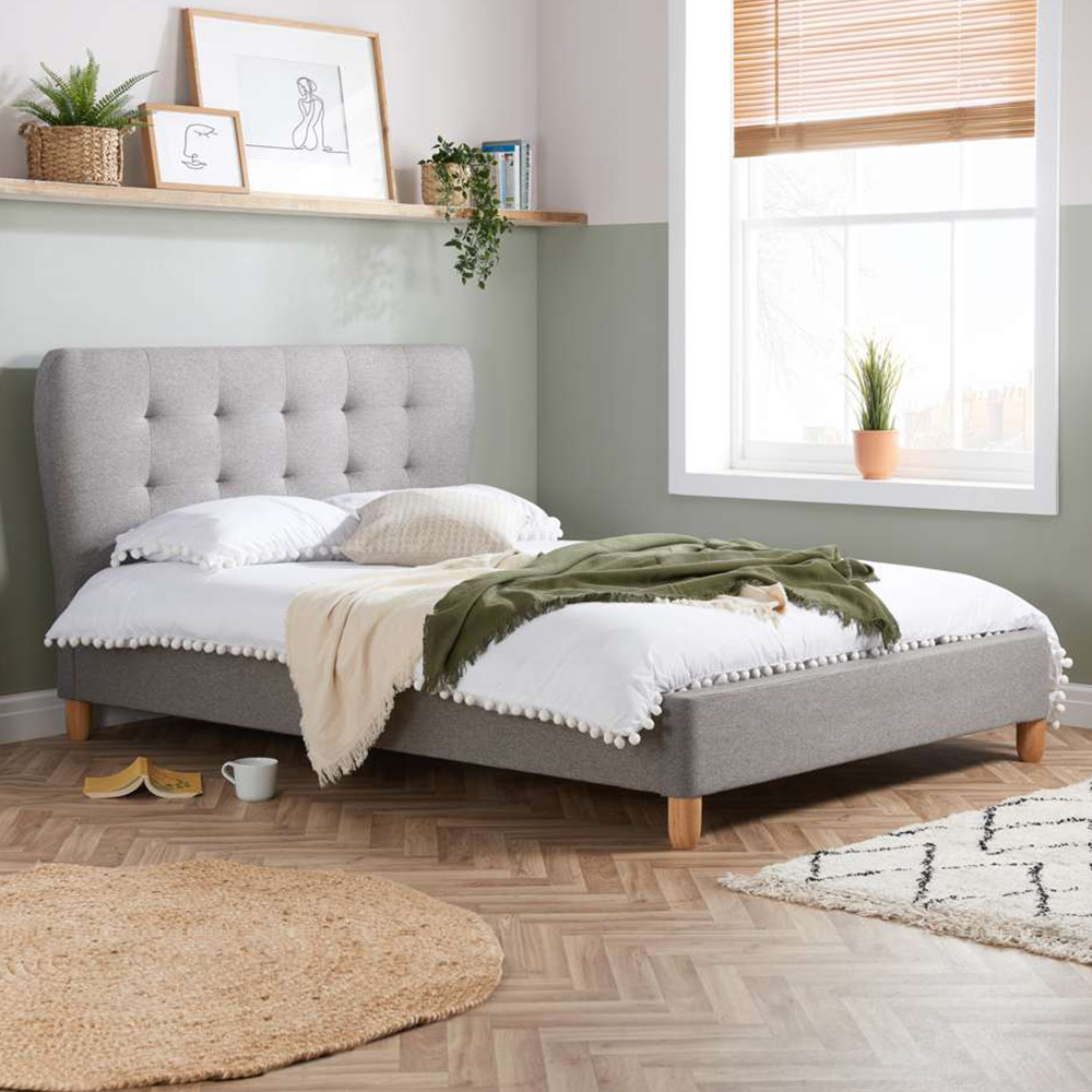 Stockholm King Size Grey Bed Fabric Image 1