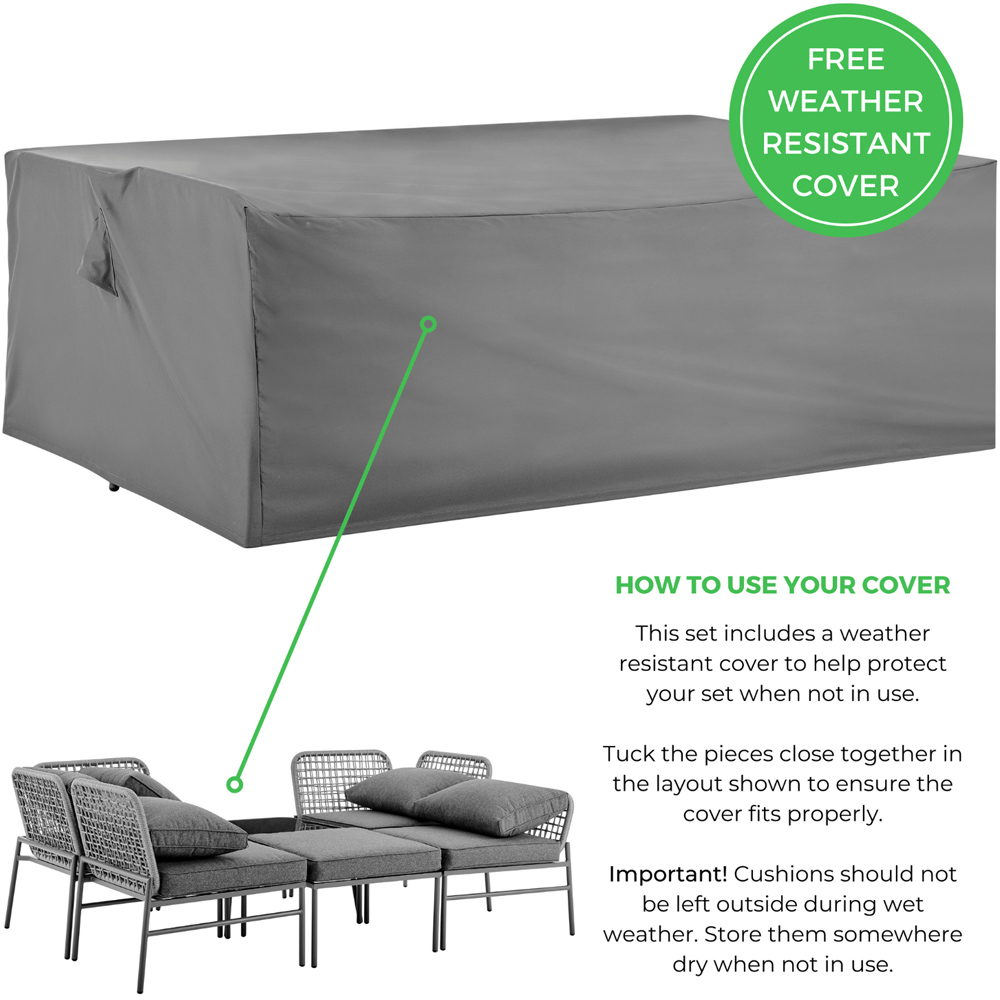 Furniturebox Asia 5 Seater Grey Outdoor Sofa Set Image 7