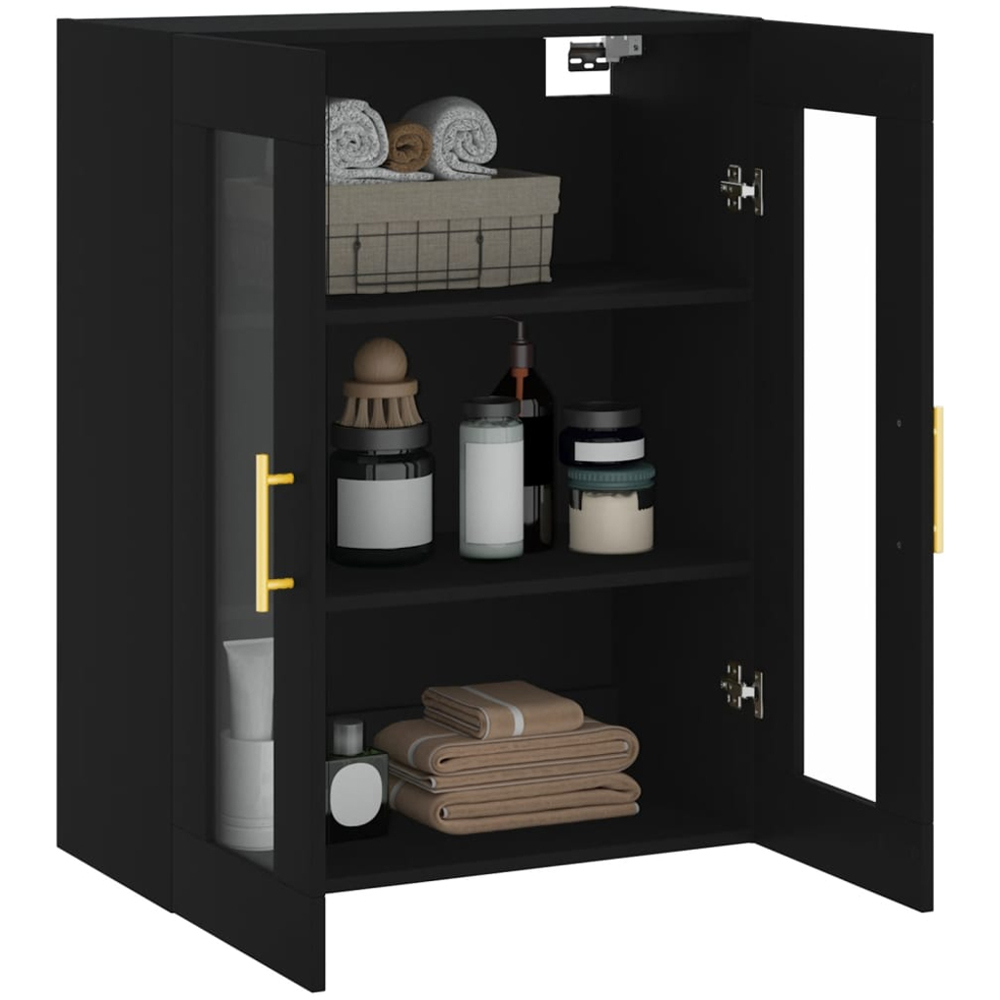 vidaXL 2 Door Black Wall Mounted Cabinet Image 5