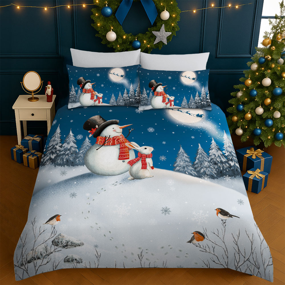 Velosso Single Blue Xmas Dream Panel Duvet Set Image 3