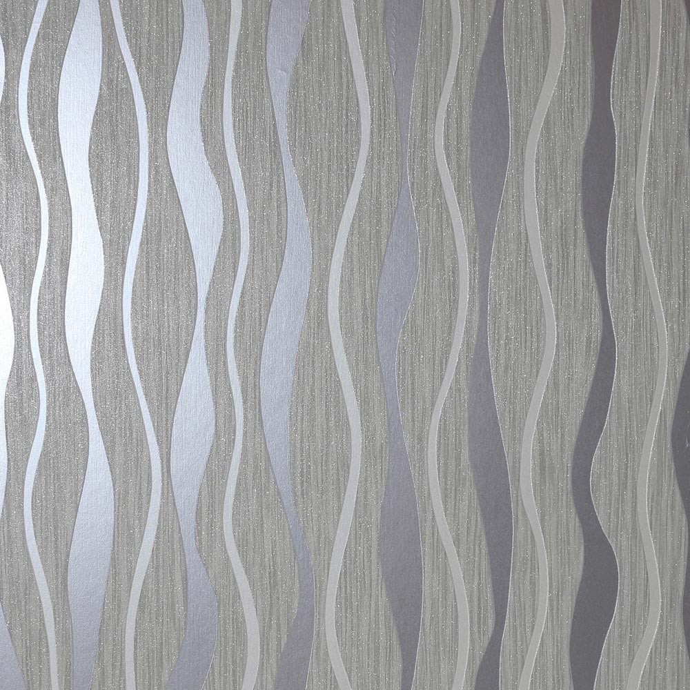 Arthouse Metallic Wave Grey Wallpaper Image 1