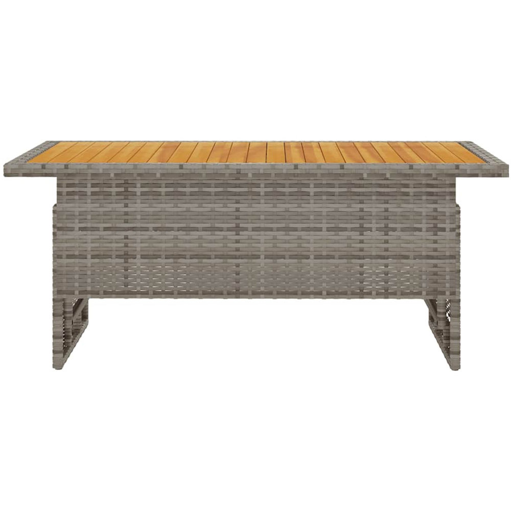 vidaXL Grey Solid Wood Acacia and Polyrattan Garden Table Image 3