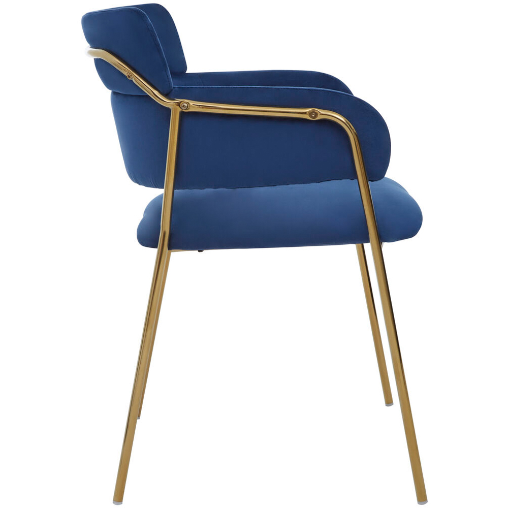 Premier Housewares Tamzin Blue Velvet Dining Chair Image 3