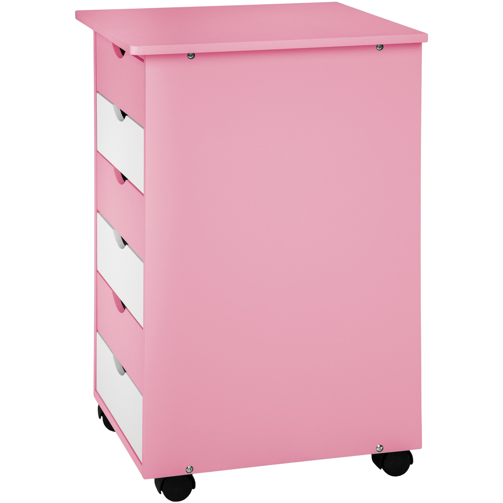 tectake Rose Pink Kids Study Desk and Filing Cabinet Set Image 4