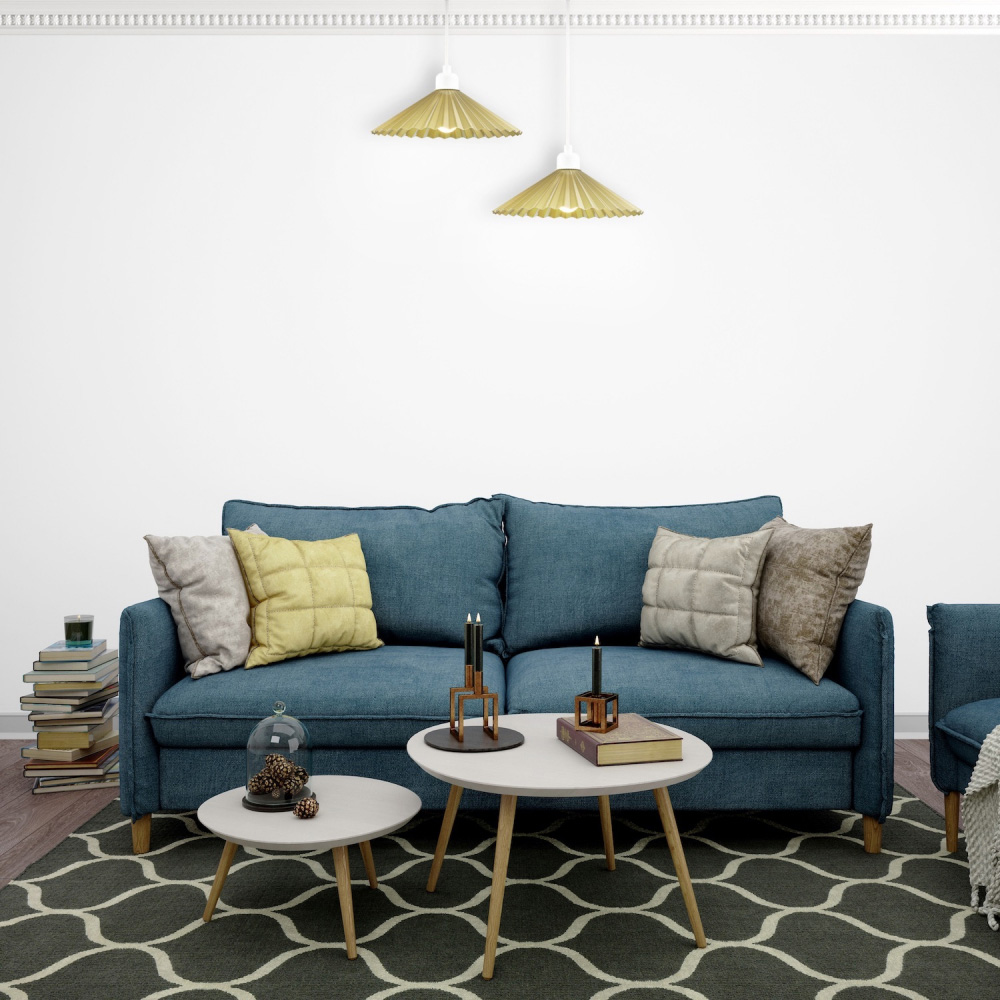 Happy Homewares Satin Gold Finish Vintage Ribbed Top Hat Style Metal Pendant Shade Image 2