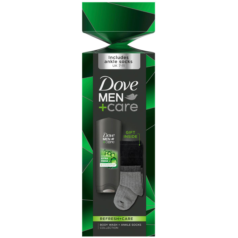 Dove Men+Care Refresh+Care Body Wash and Socks Gift Set 2 Pack Image 7