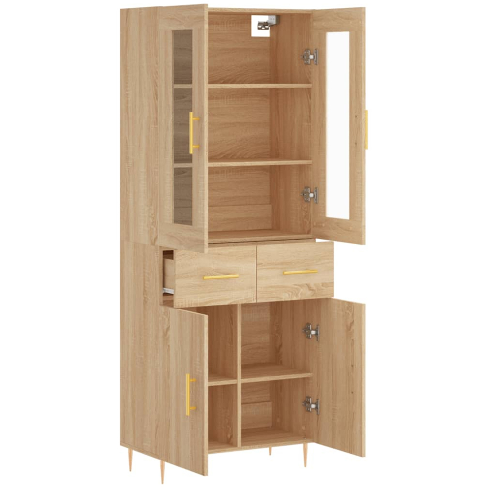 vidaXL 4 Door 2 Drawer Sonoma Oak Highboard Image 4