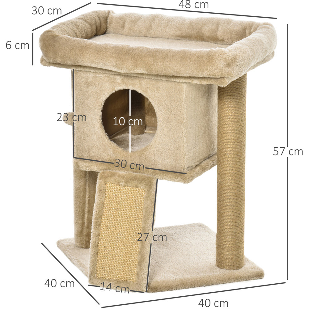 PawHut Brown Cat Activity Tree 57cm Image 9