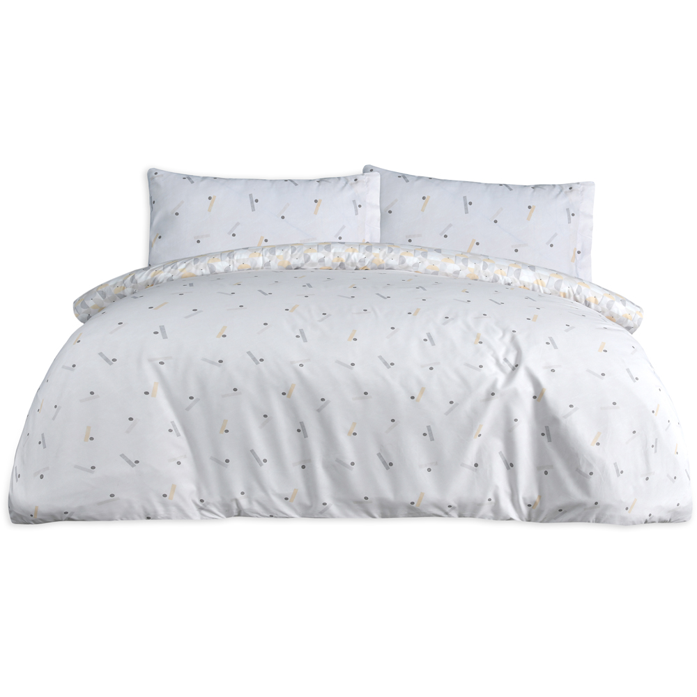 Smart Living Double Ochre Circle Geo Reversible Duvet Set Image 3
