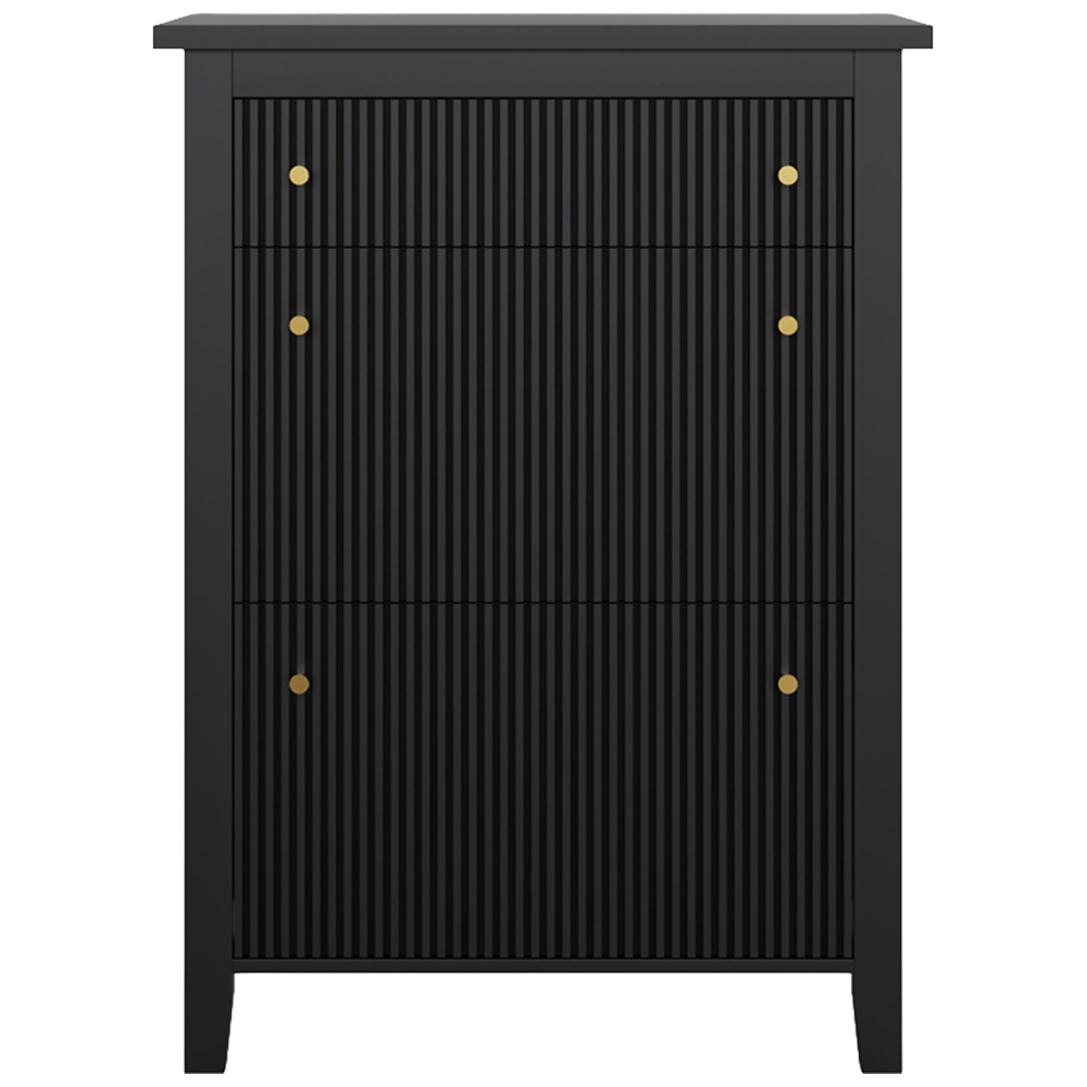 GFW Garrucha 2 Door Single Drawer Black Deluxe Shoe Cabinet Image 6