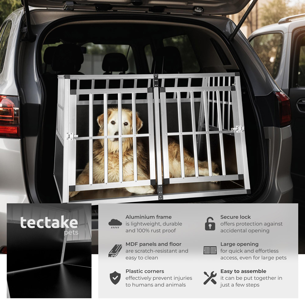 tectake Black Double Dog Crate 104cm Image 6